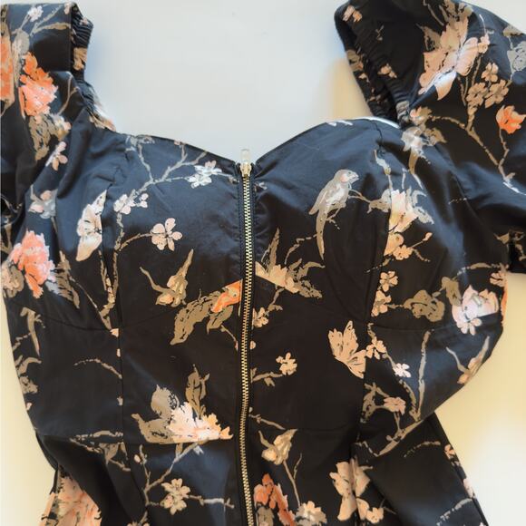 Obey Black Floral Sun Dress 😻 Rare Find! 😻 Summer Goth Vibes 😻 Medium - Picture 2 of 9